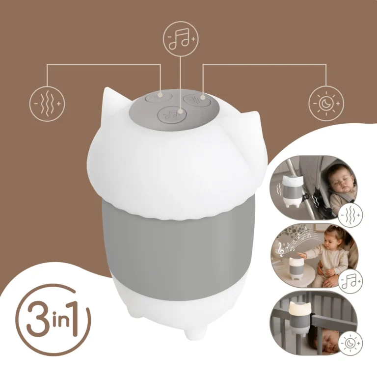 SIPO Baby Rocker Kotek – prezentacja funkcji wibracji, kojących dźwięków i lampki nocnej