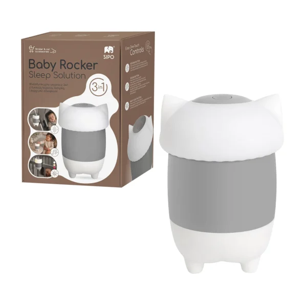 Szaro-biały bujak do wózka SIPO Baby Rocker 3w1 Kotek z opakowaniem